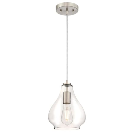 Westinghouse Pendant 60W Mini Wes, Brushed Nickel Clear Glass 6106400
